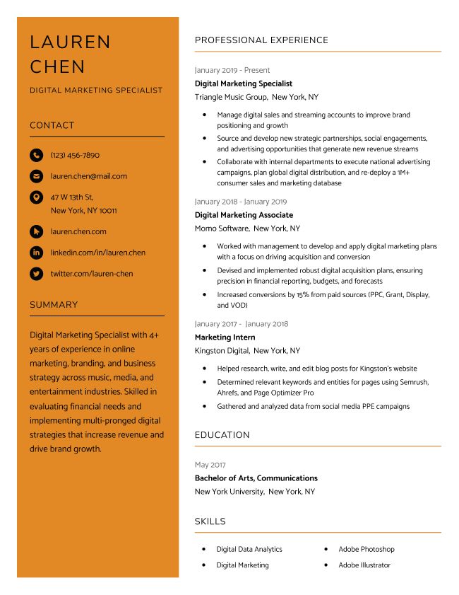 clean-resume-template-orange-hub